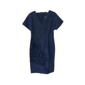 JOSIE NATORI Embroidered Tailored Midi Dress - Indigo - 2